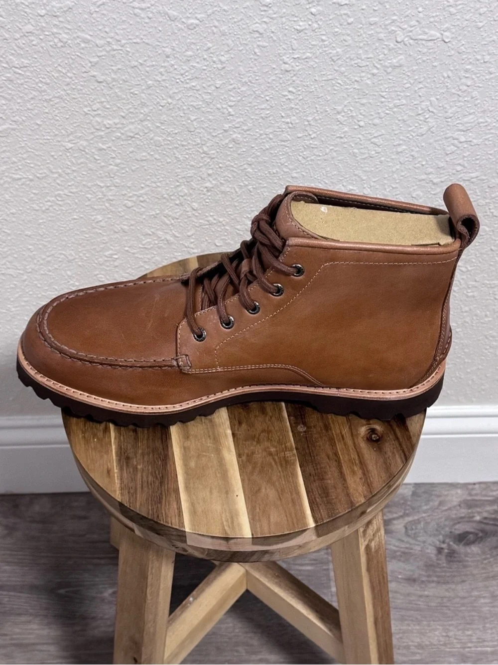 Sperry Newton Moc Toe Leather Boots Tan Bronzer Mens EU 46/US 12/UK 11 NIB